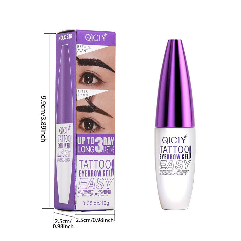 💜 5-Day Peel-Off Tattoo Eyebrow Gel | Semi-Permanent Brow Tint | Waterproof Long-Lasting | 4 Shades | Easy DIY Brow Makeup ✨-&F
