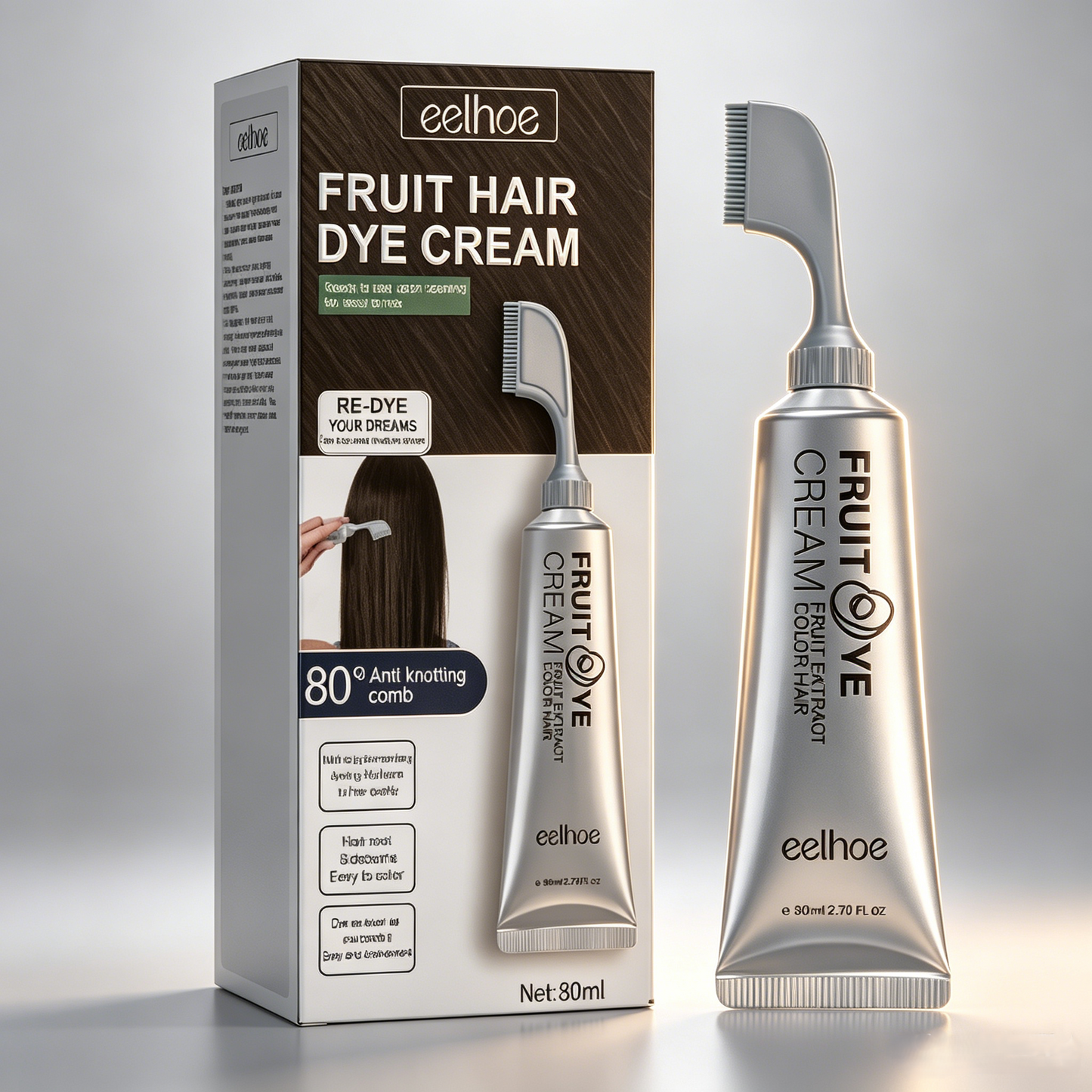 🏆Botanical-Infused Hair Color Cream🌿Gentle, Damage-Free & Long-Lasting Gray Coverage-EQ