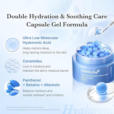 🏆 Medicube Capsule Cream - Double Hydration💦 & Anti-Aging Gel Moisturizer for All Skin Types ⏳| Hyaluronic Acid(PDRN, HA, Vit C, TXA)-LP