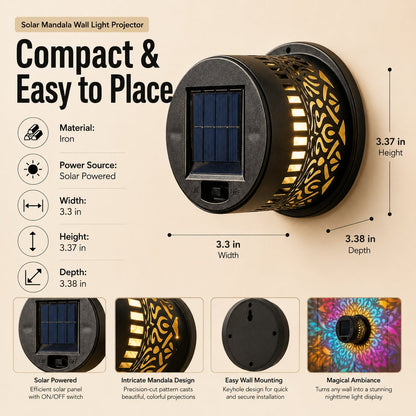 🔥Solar Mandala Projector🌈 Waterproof Outdoor Garden & Patio Light，Magical Patio Night Ambience-EQ