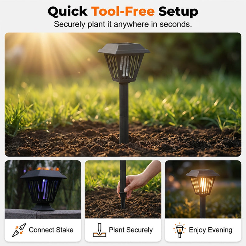 🦟❌Solar-Powered Mosquito Killer Lamp☀️Auto Charges During the Day 💧Durable & Waterproof-EQ