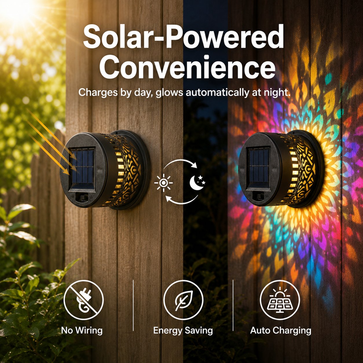 🔥Solar Mandala Projector🌈 Waterproof Outdoor Garden & Patio Light，Magical Patio Night Ambience-EQ
