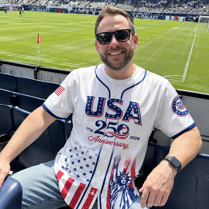 250th Anniversary Baseball Jersey Shirt, 1776-2026 Patriotic USA Jersey-EV
