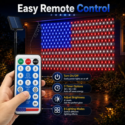 🎉Solar American Flag Lights 🔥250th Anniversary USA Commemorative Flag Lights-EQ