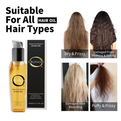 ⚡Hot Sales 49% OFF🔥GRODOM Argan & Coconut Hair Oil | Smooth & Full Anti-Hair Loss Serum-EV1