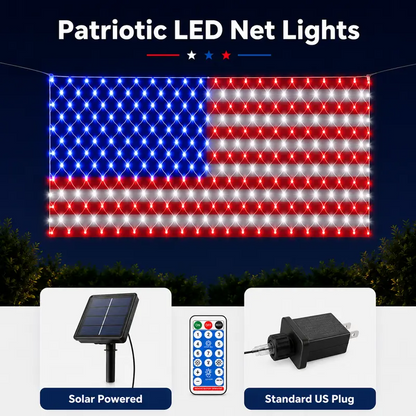 🎉Solar American Flag Lights 🔥250th Anniversary USA Commemorative Flag Lights-EQ