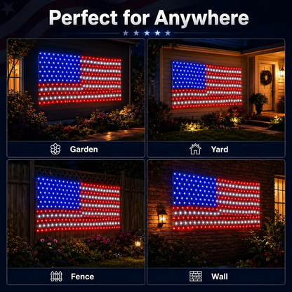 🎉Solar American Flag Lights 🔥250th Anniversary USA Commemorative Flag Lights-EQ