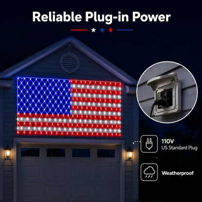 🎉Solar American Flag Lights 🔥250th Anniversary USA Commemorative Flag Lights-EQ