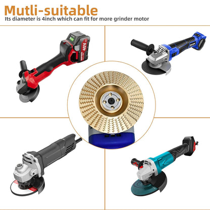 🪵 Heavy-Duty Wood Carving Disc | 3-Style Shaping Wheel | Fits 4" Angle Grinder | Alloy Steel DIY Woodworking Tool ⚙️✨-&F