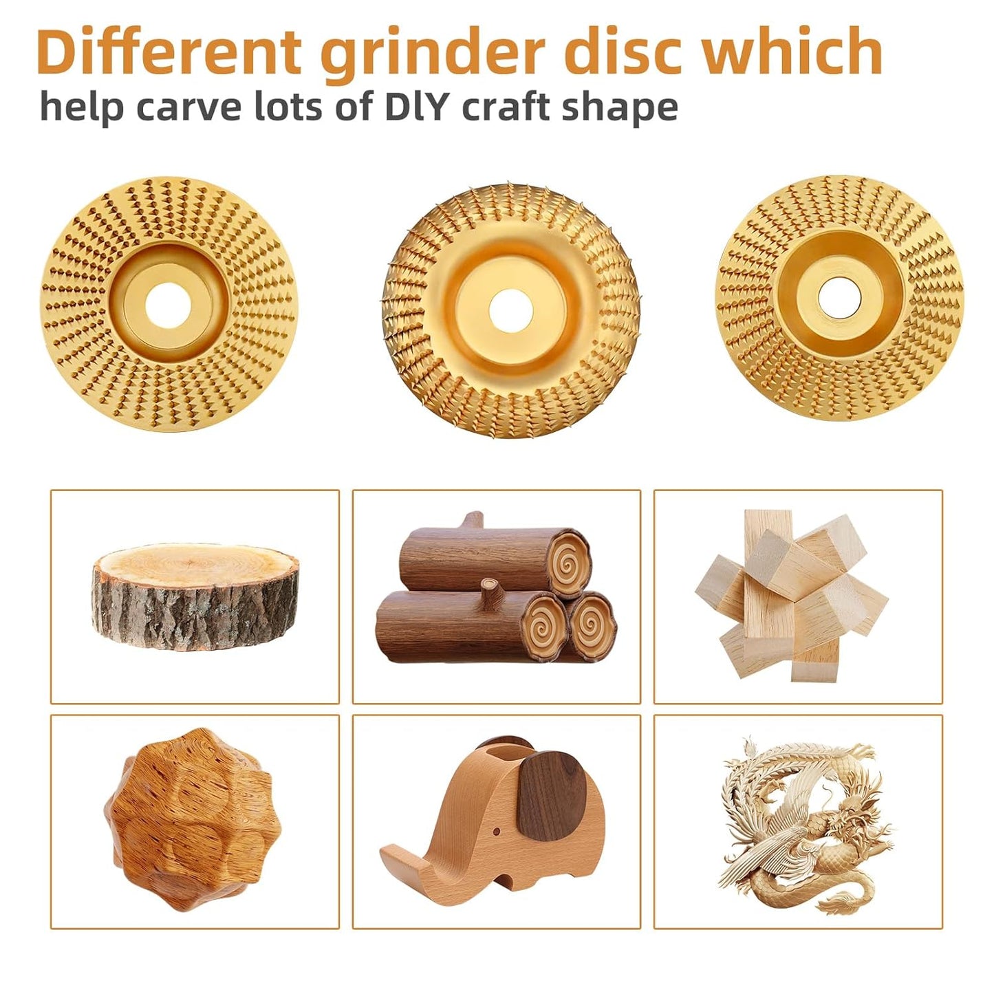 🪵 Heavy-Duty Wood Carving Disc | 3-Style Shaping Wheel | Fits 4" Angle Grinder | Alloy Steel DIY Woodworking Tool ⚙️✨-&F