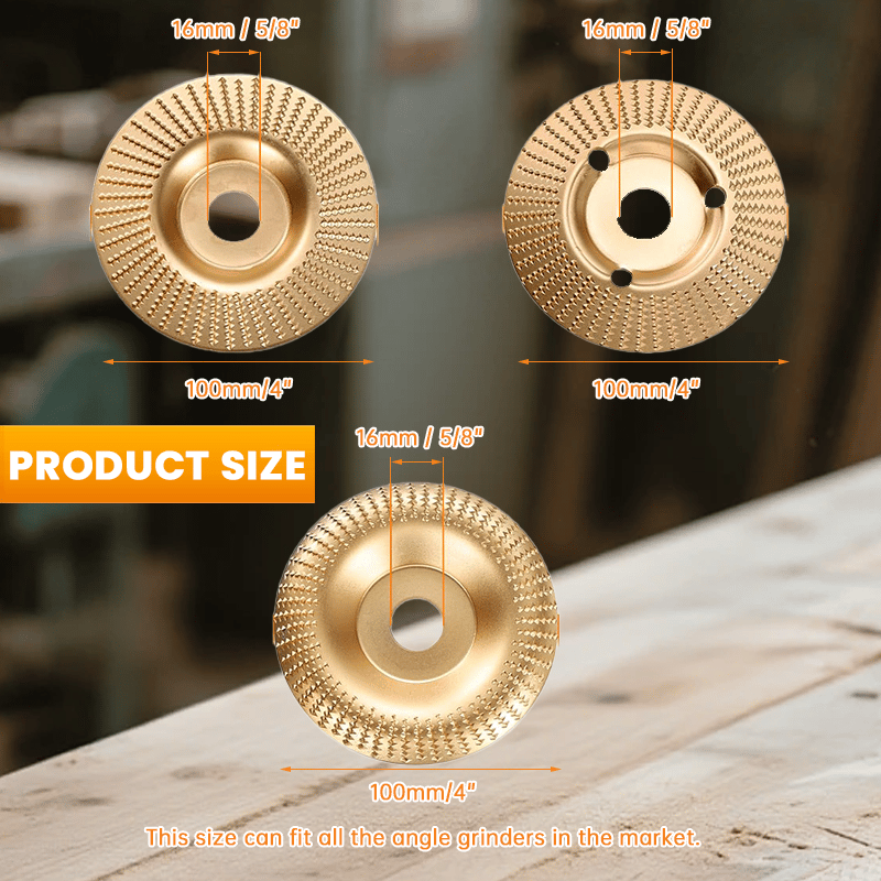 🪵 Heavy-Duty Wood Carving Disc | 3-Style Shaping Wheel | Fits 4" Angle Grinder | Alloy Steel DIY Woodworking Tool ⚙️✨-&F