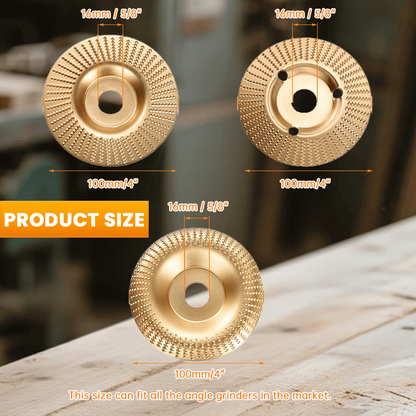 🪵 Heavy-Duty Wood Carving Disc | 3-Style Shaping Wheel | Fits 4" Angle Grinder | Alloy Steel DIY Woodworking Tool ⚙️✨-&F