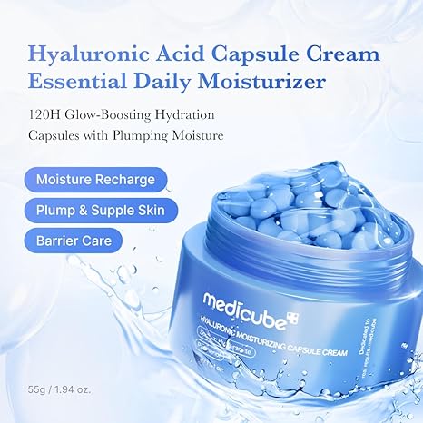 🏆 Medicube Capsule Cream - Double Hydration💦 & Anti-Aging Gel Moisturizer for All Skin Types ⏳| Hyaluronic Acid(PDRN, HA, Vit C, TXA)-LP
