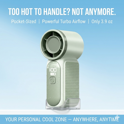 ❄️ Mini Handheld Fan | Pocket-Sized Turbo Airflow | Up to 18H Long Battery Life | LED Display | Ultra-Quiet Portable Personal Fan 🌀-&F