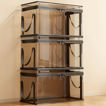 🔥Hot Sale 50% 0FF🔥Clear Flip-Top Storage Box | Space Saving Organizer for Books, Clothes & Home Essentials-EV