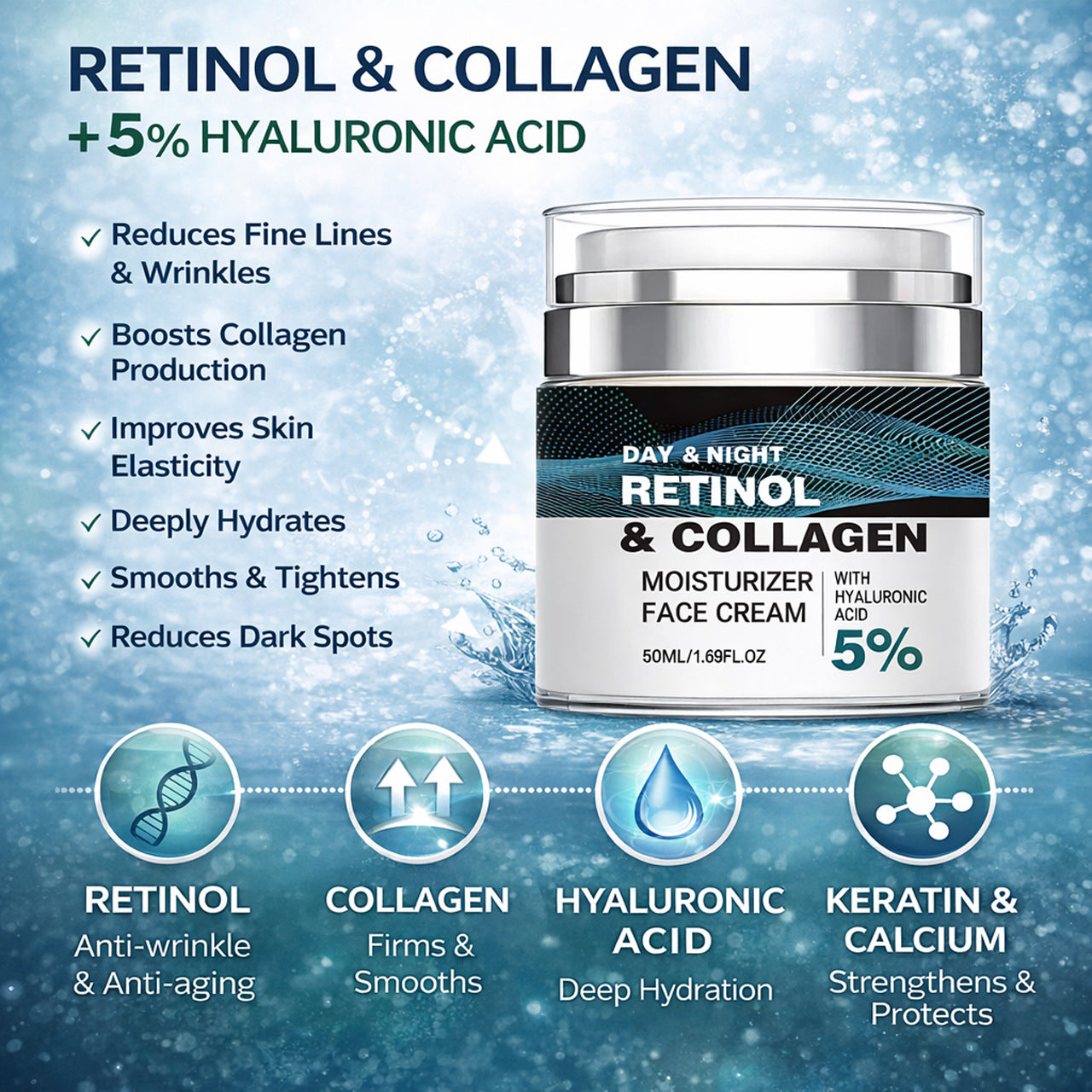 💎Age-Defying Retinol + Collagen Face Cream | 5% Advanced Anti-Aging Formula to Lift, Firm & Erase Wrinkles🎁-BP