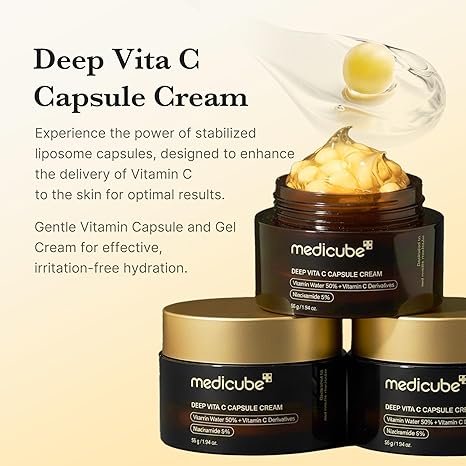 🏆 Medicube Capsule Cream - Double Hydration💦 & Anti-Aging Gel Moisturizer for All Skin Types ⏳| Hyaluronic Acid(PDRN, HA, Vit C, TXA)-LP