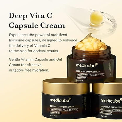 🏆 Medicube Capsule Cream - Double Hydration💦 & Anti-Aging Gel Moisturizer for All Skin Types ⏳| Hyaluronic Acid(PDRN, HA, Vit C, TXA)-LP