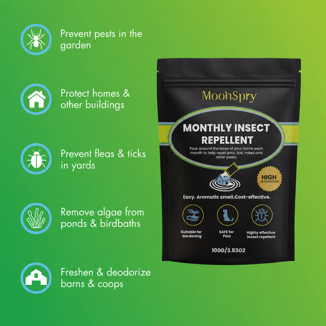 🌱Multi-Purpose Pet Friendly Pest Control & Deodorizer for Home, Garden, Yard & Chicken Coop Protect Homes And Other Buildings Protect Yards From Ticks💚-BP