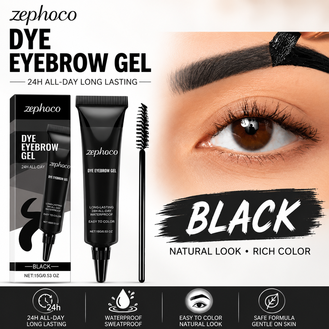 🌟🌟Three Dimensional Eyebrow Dye Cream, Brow Tint Waterproof and Sweatproof, Volumizing Long Lasting Eyebrow-EV