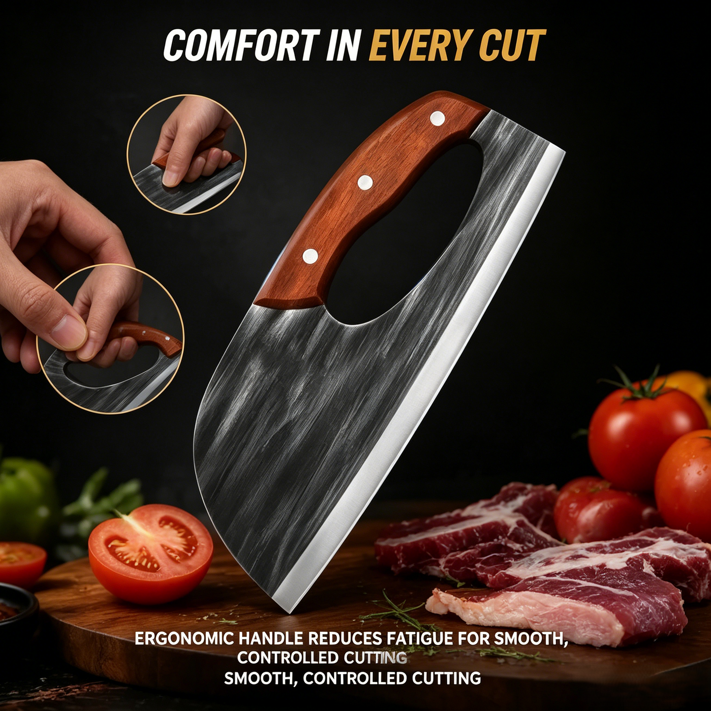 🔥The Ridgeback Forged Cleaver：The Ergonomic Knife Built for Real Cooking-EV
