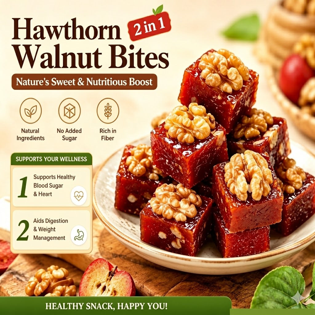 🧠✨Antioxidant Superfood Snack: Oven-Roasted Walnuts with Natural Hawthorn Berry-EV1