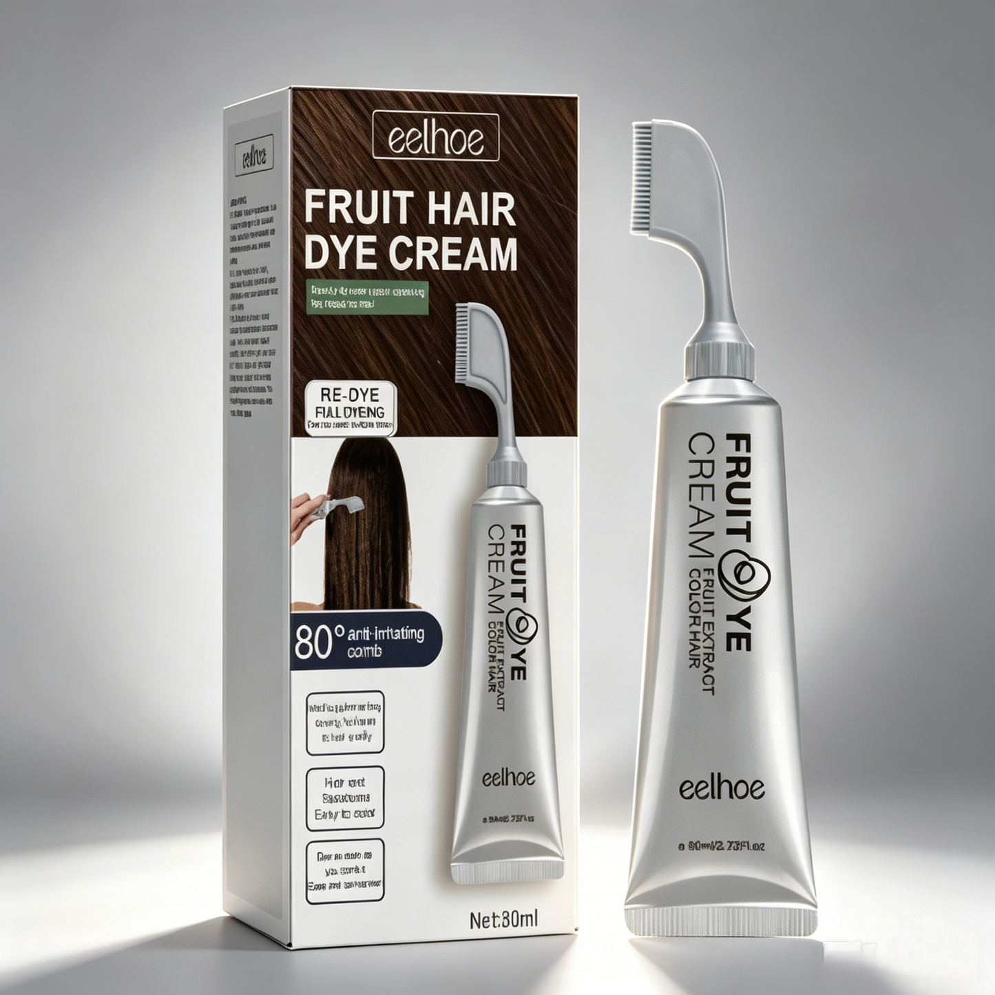 🏆Botanical-Infused Hair Color Cream🌿Gentle, Damage-Free & Long-Lasting Gray Coverage-EQ