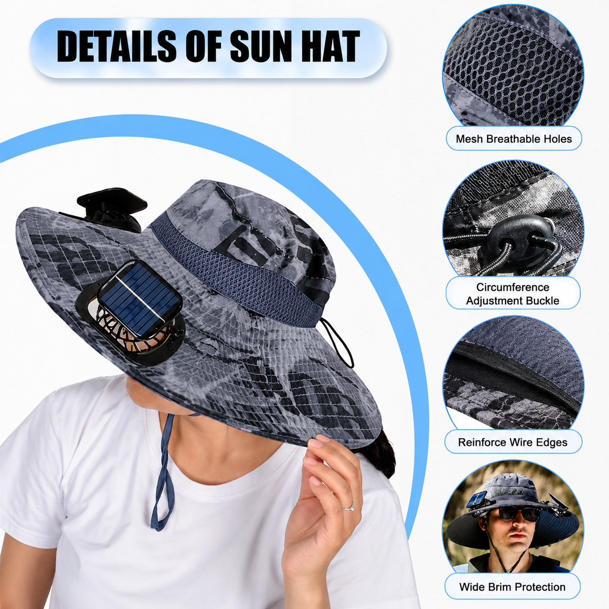 🔥Outdoor Cooling Fan Hat 🎁 Perfect Father's Day Gift-EQ