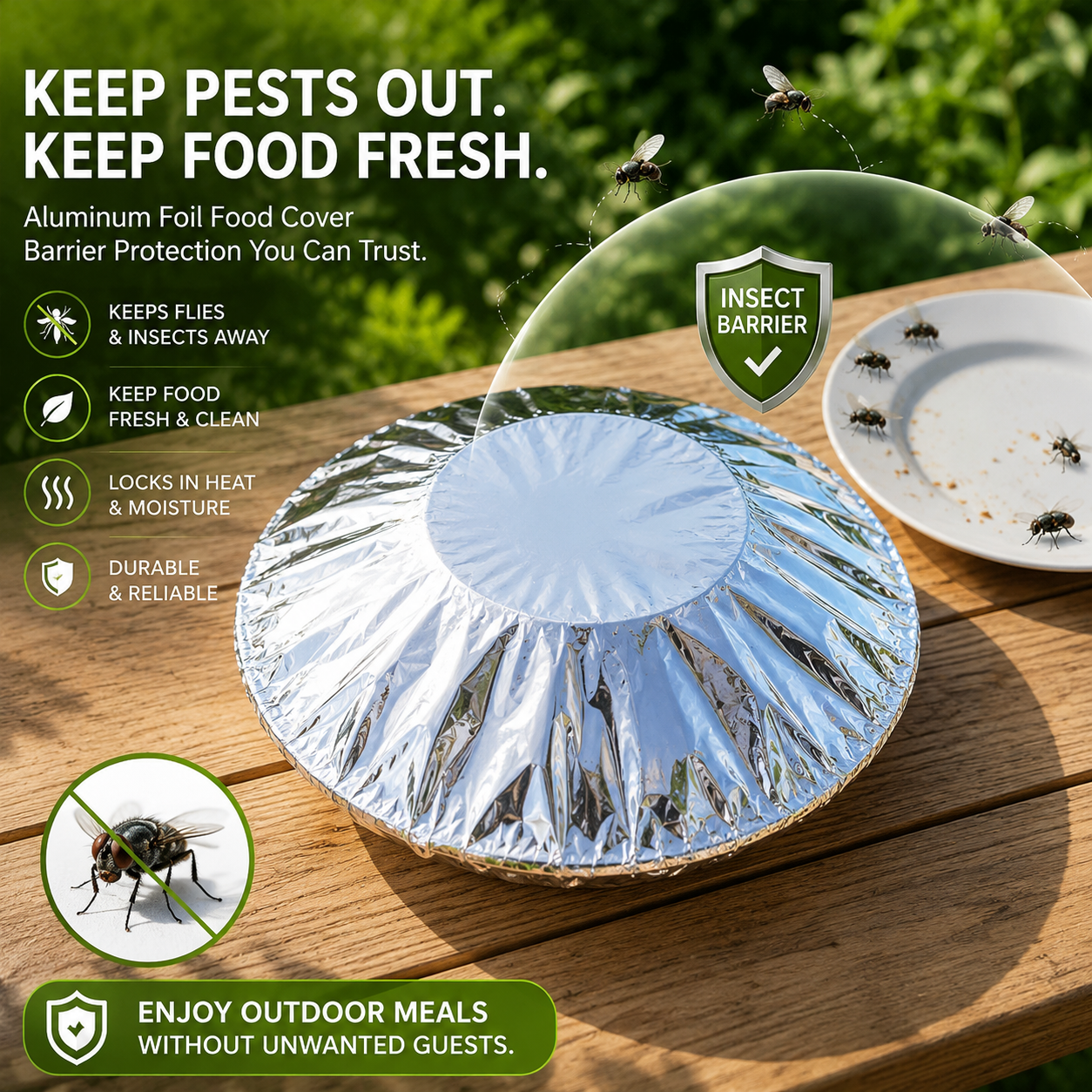 ✨ The 2026 Hot Sale🌸Food-Grade Universal Stretch-Fit Aluminum Food Cover|Reusable Thermal-EV