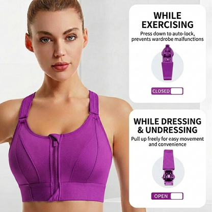 🔥Ultimate High-Impact Front-Zip Sports Bra – Maximum Support, Zero Stress-LP