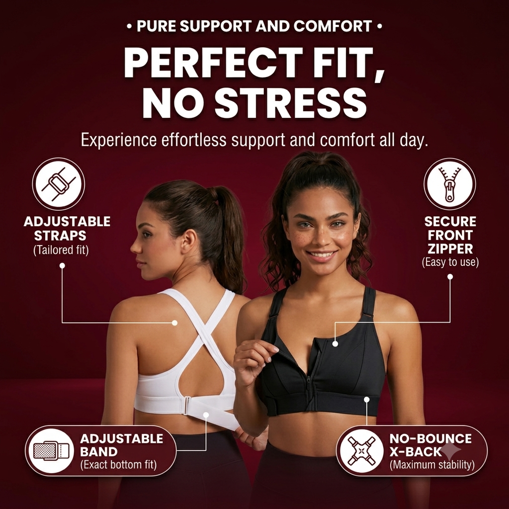 🔥Ultimate High-Impact Front-Zip Sports Bra – Maximum Support, Zero Stress-LP
