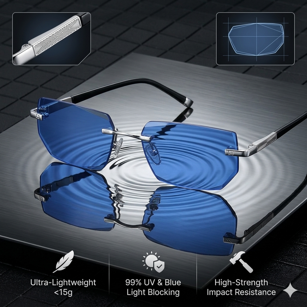 🔥Advanced Frameless Anti-Blue Light Glasses👓 | Auto-Focus Tech, Radiation Shield & UV Protection to Relieve Eye Strain-EQ