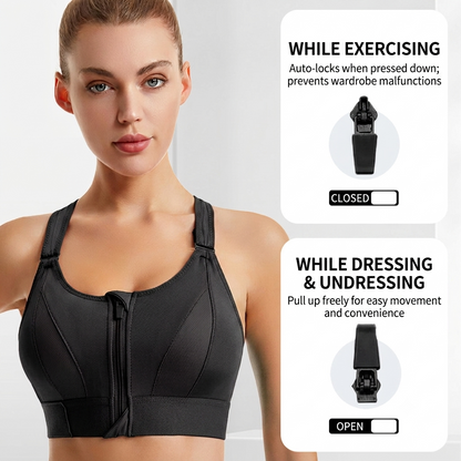 🔥Ultimate High-Impact Front-Zip Sports Bra – Maximum Support, Zero Stress-LP