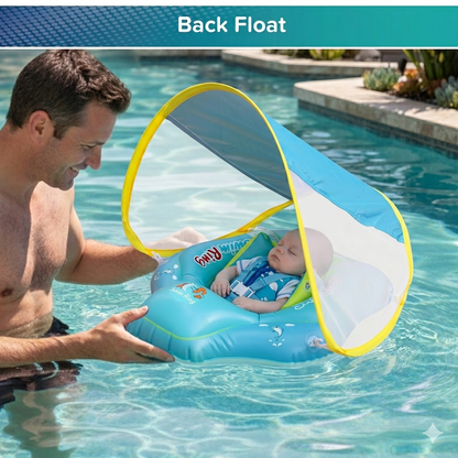 Baby Swim Float with Sun Canopy – Safe Summer Pool Float for Infants & Toddlers-EV
