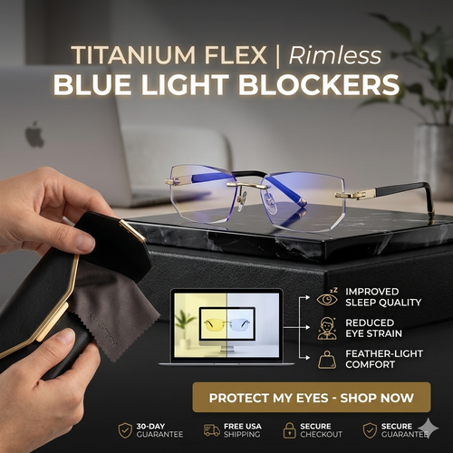 🔥Titanium Flex: 👓The Ultra-Lightweight Blue Light Blocking Glasses🎁-BP