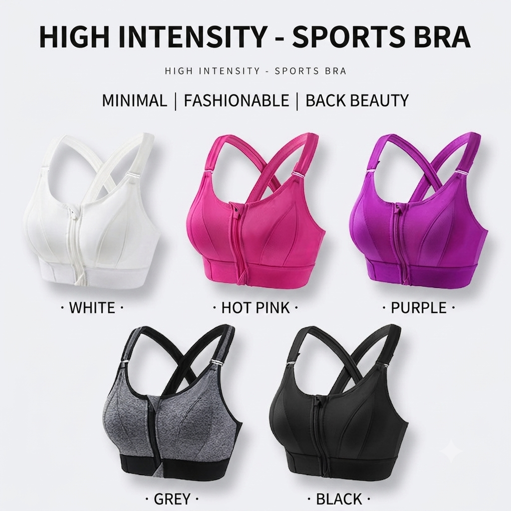 🔥Ultimate High-Impact Front-Zip Sports Bra – Maximum Support, Zero Stress-LP