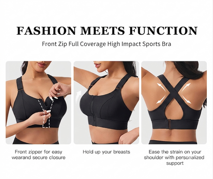 🔥Ultimate High-Impact Front-Zip Sports Bra – Maximum Support, Zero Stress-LP