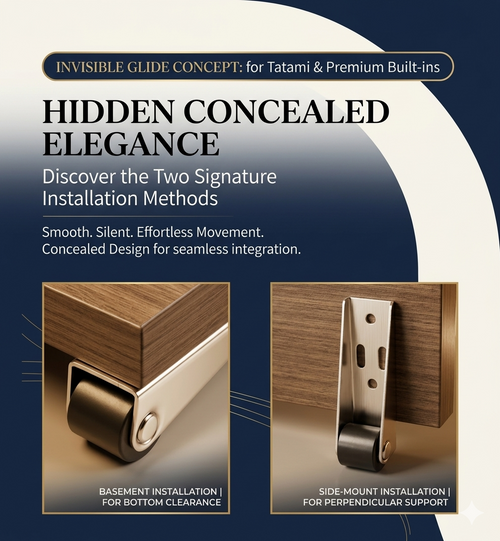 Invisible Glide: 🛡️Premium Concealed Casters for Minimalist Tatami & Built-ins-BP