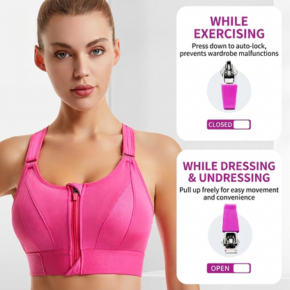 🔥Ultimate High-Impact Front-Zip Sports Bra – Maximum Support, Zero Stress-LP