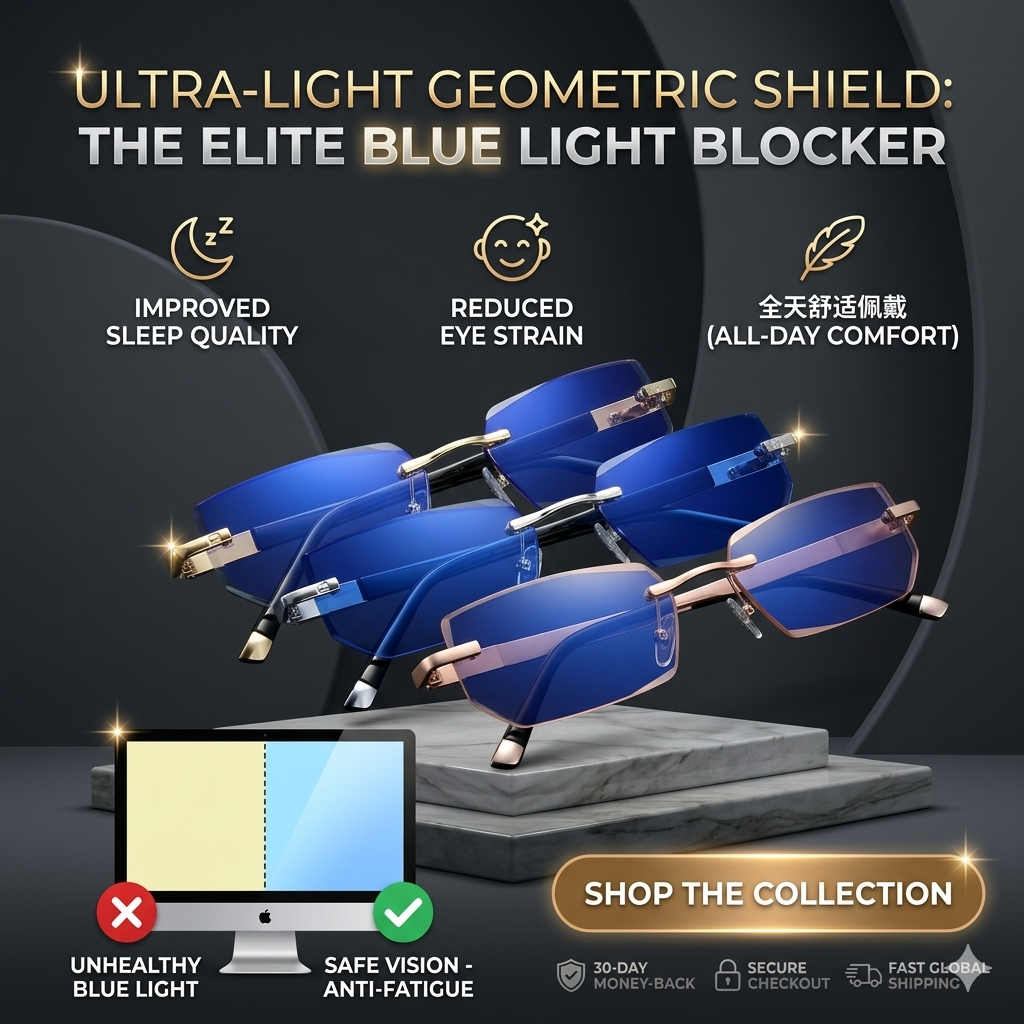 🔥Advanced Frameless Anti-Blue Light Glasses👓 | Auto-Focus Tech, Radiation Shield & UV Protection to Relieve Eye Strain-EQ