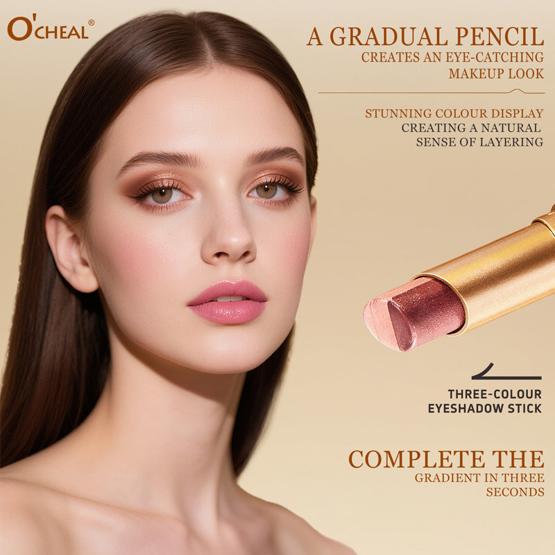 🔥3-in-1 Shimmer Eyeshadow Stick✨, One Stroke Waterproof Long Lasting Eye Makeup Stick For Beginners🎁-LP