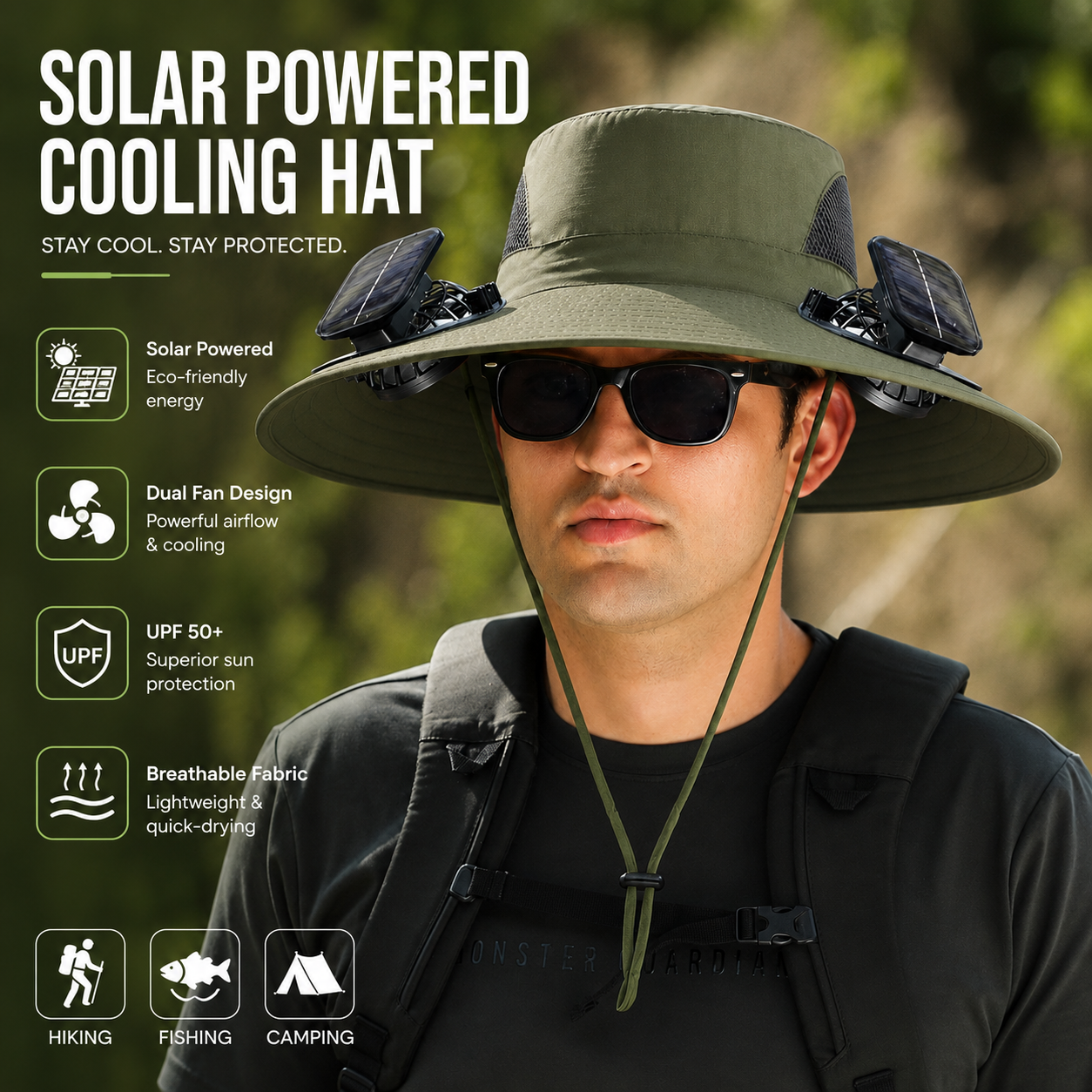 🔥Outdoor Cooling Fan Hat 🎁 Perfect Father's Day Gift-EQ