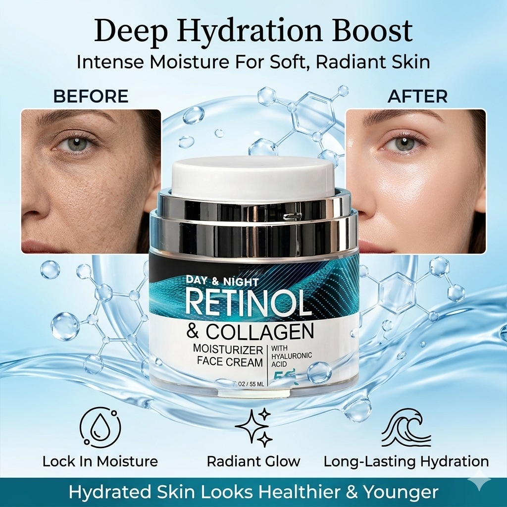 🌿 Anti-Aging Retinol Cream ✨ Restore Younger-Looking Skin Naturally💙 Firm, Smooth & Hydrate Your Skin-EV