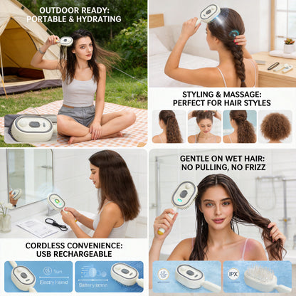 🔥🔥🔥2026 Top Beauty Gadget | Electric Spray Massage Hairbrush Reverse Hair Thinning -BP
