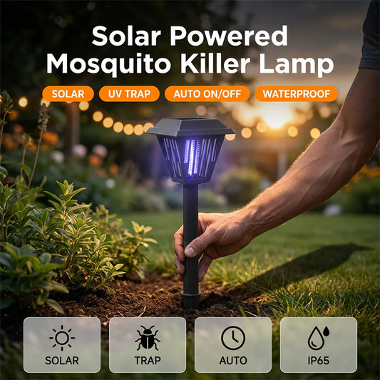 🦟❌Solar-Powered Mosquito Killer Lamp☀️Auto Charges During the Day 💧Durable & Waterproof-EQ